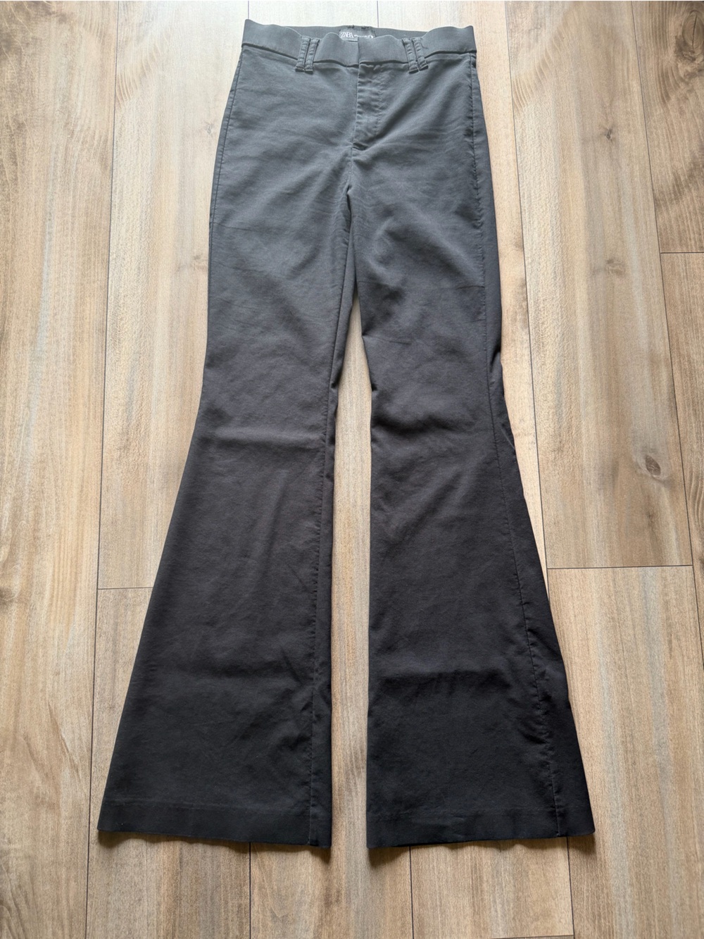 Zara Black Flared Wide-Leg Jeans